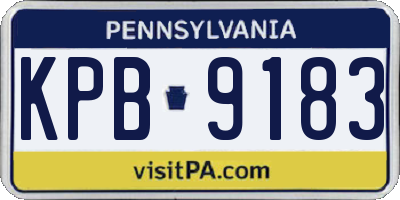 PA license plate KPB9183