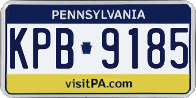 PA license plate KPB9185