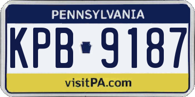 PA license plate KPB9187