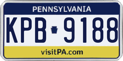 PA license plate KPB9188