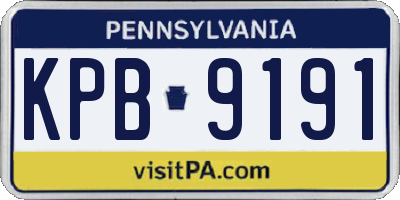 PA license plate KPB9191