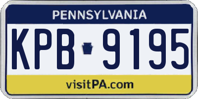 PA license plate KPB9195