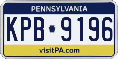 PA license plate KPB9196