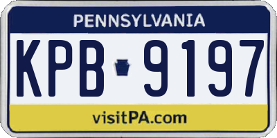 PA license plate KPB9197