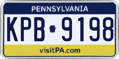 PA license plate KPB9198