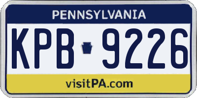 PA license plate KPB9226
