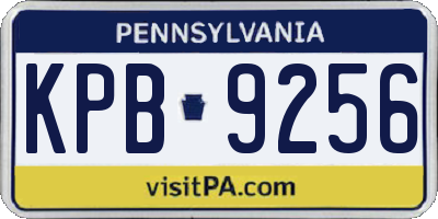 PA license plate KPB9256
