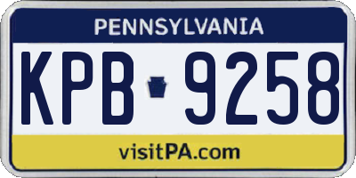 PA license plate KPB9258