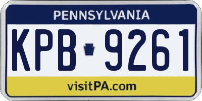 PA license plate KPB9261