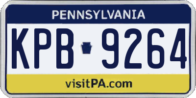 PA license plate KPB9264