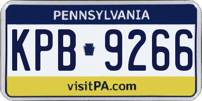 PA license plate KPB9266