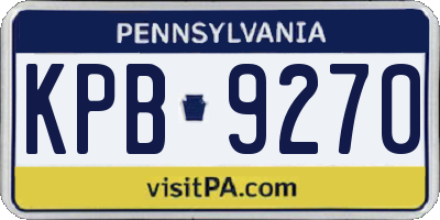 PA license plate KPB9270