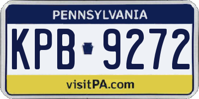 PA license plate KPB9272