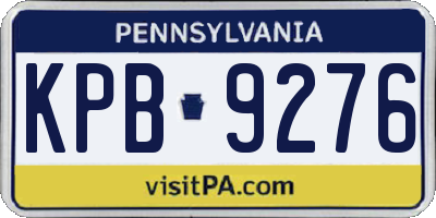 PA license plate KPB9276