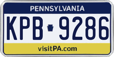 PA license plate KPB9286