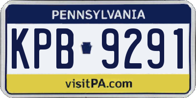 PA license plate KPB9291