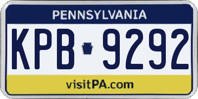 PA license plate KPB9292