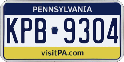 PA license plate KPB9304