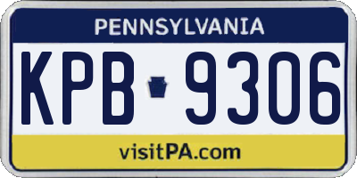 PA license plate KPB9306