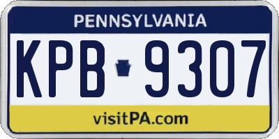 PA license plate KPB9307