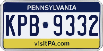 PA license plate KPB9332