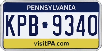 PA license plate KPB9340