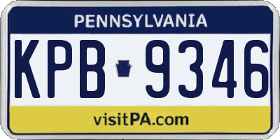 PA license plate KPB9346