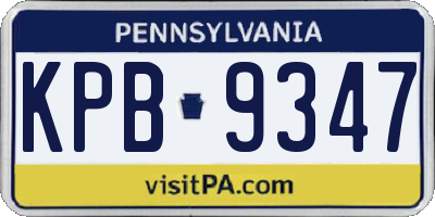 PA license plate KPB9347