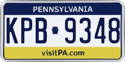PA license plate KPB9348