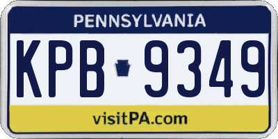 PA license plate KPB9349