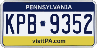 PA license plate KPB9352