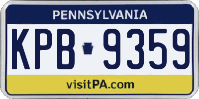 PA license plate KPB9359