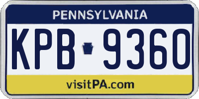 PA license plate KPB9360