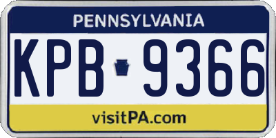 PA license plate KPB9366