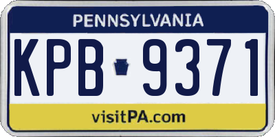 PA license plate KPB9371