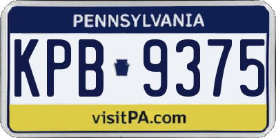 PA license plate KPB9375