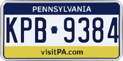 PA license plate KPB9384