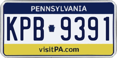 PA license plate KPB9391