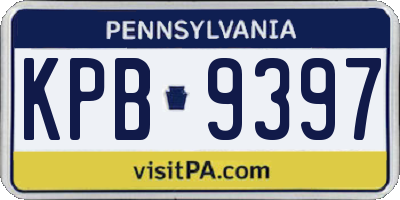 PA license plate KPB9397