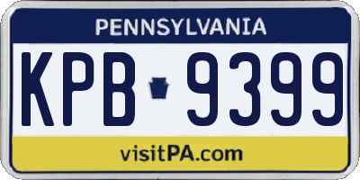 PA license plate KPB9399