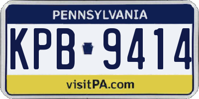 PA license plate KPB9414