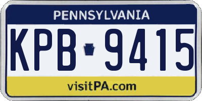 PA license plate KPB9415