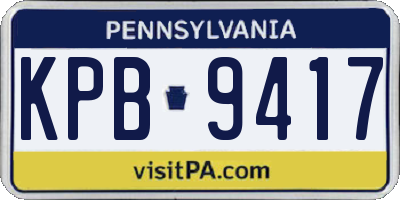 PA license plate KPB9417