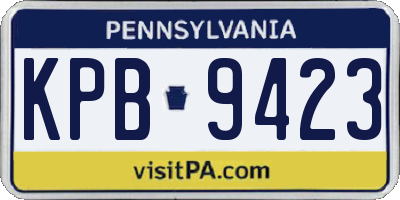 PA license plate KPB9423
