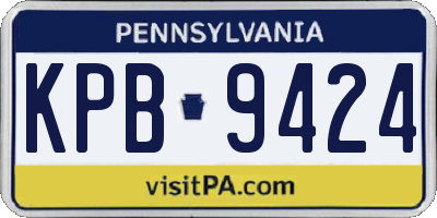 PA license plate KPB9424