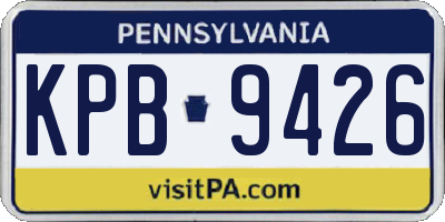 PA license plate KPB9426