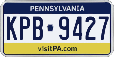 PA license plate KPB9427