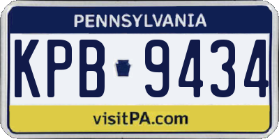 PA license plate KPB9434