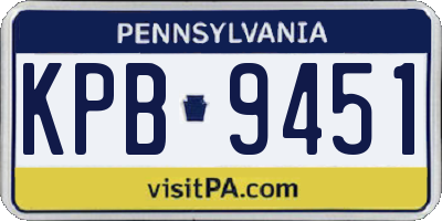 PA license plate KPB9451