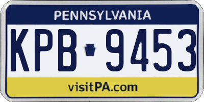 PA license plate KPB9453